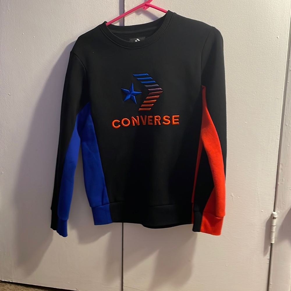 Black, red and blue converse sweater